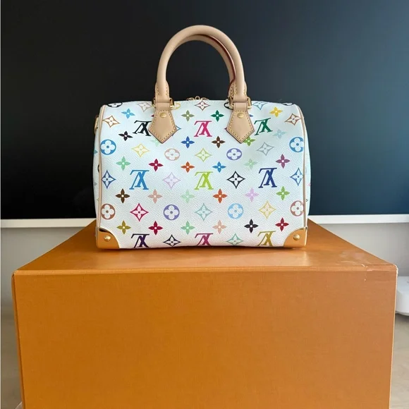 Louis Vuitton Takashi Murakami White Multicolor Speedy Bandoulière 25 - Picture 2 of 13